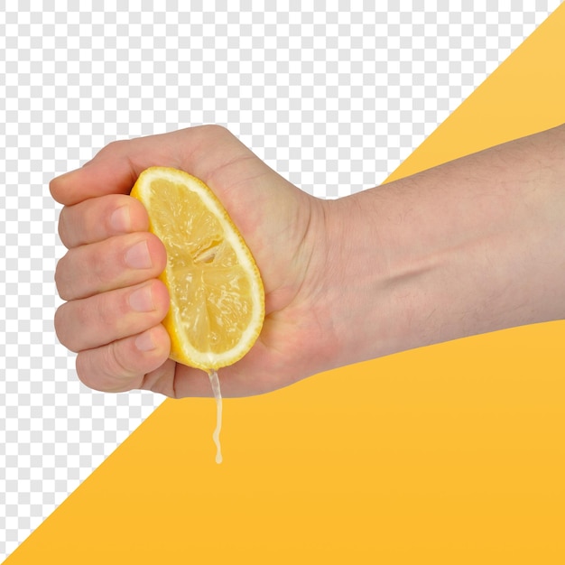 Aplastando un limón con la mano