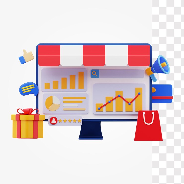 PSD aplicación de compras ilustración 3d