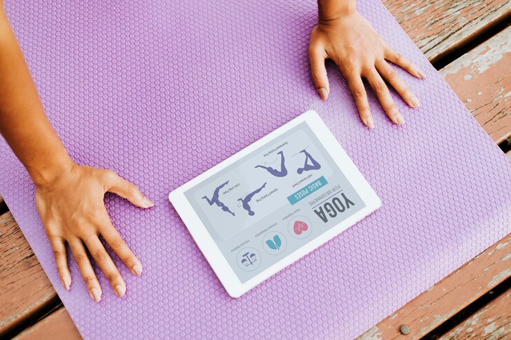 PSD aplicación digital para yoga.