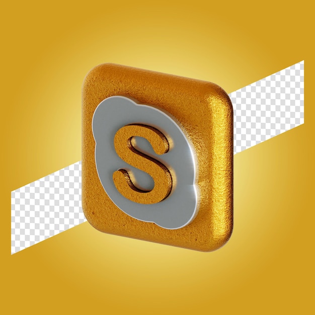 Aplicación de logotipo de skype 3d render ilustración aislada