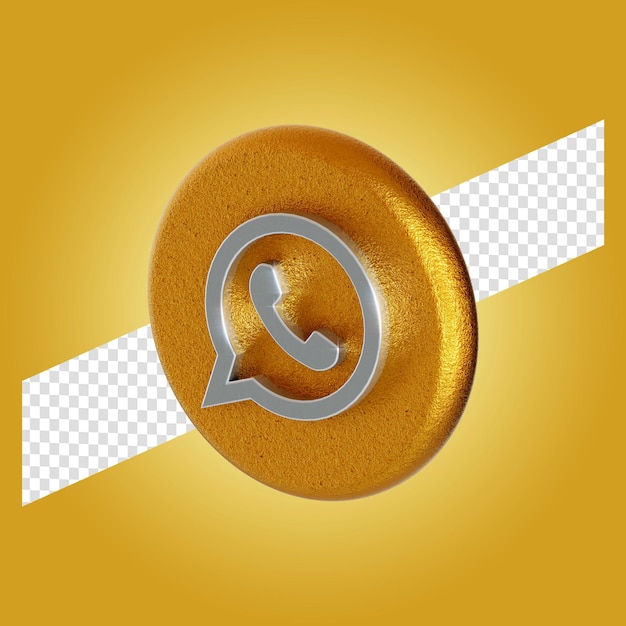 Aplicación de logotipo de whatsapp 3d render ilustración aislada
