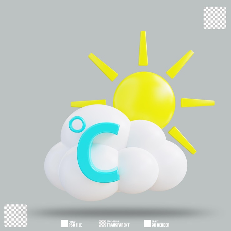 PSD aplicación meteorológica de ilustración 3d 2