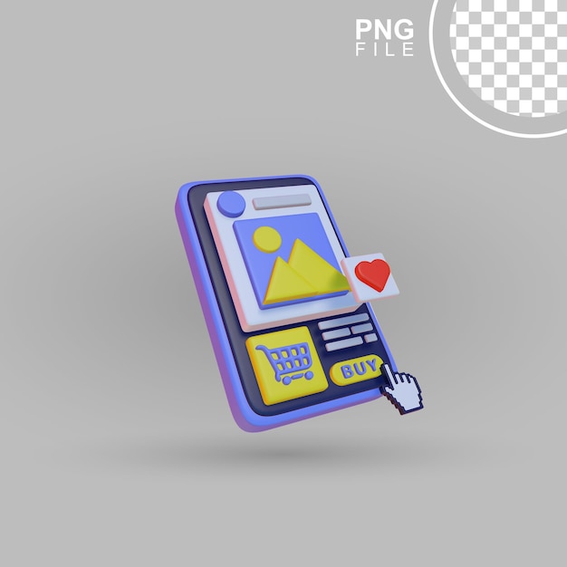 Aplicación móvil de comercio electrónico 3D