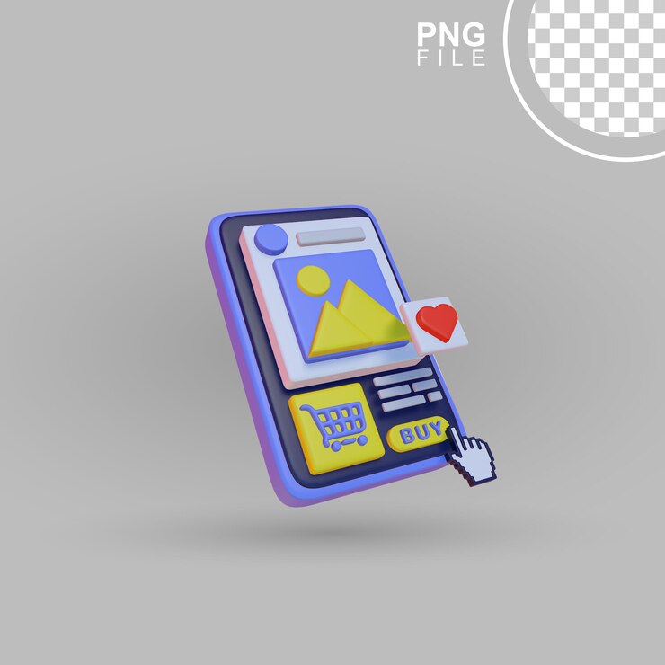 PSD aplicación móvil de comercio electrónico 3d