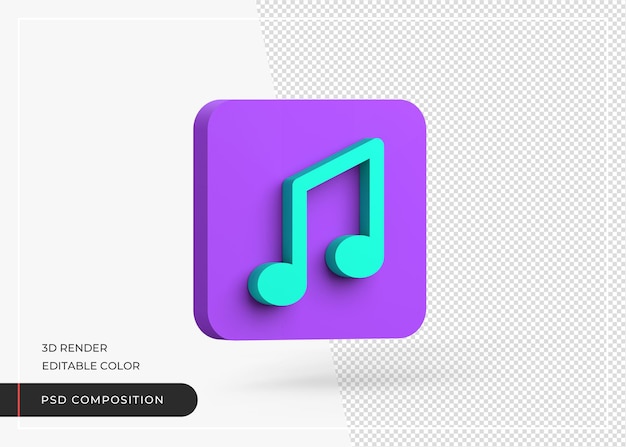 Aplicación de música icono 3d realista
