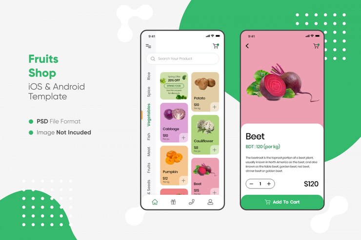Aplicación de tienda de frutas ui