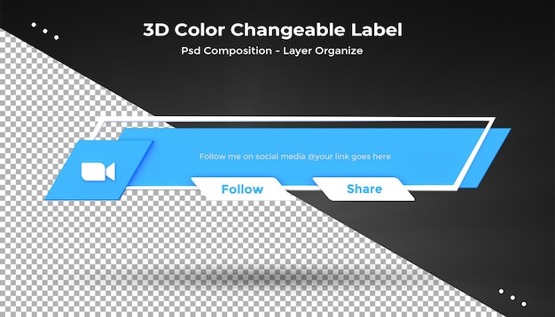 PSD aplicación zoom conéctese con nosotros en las redes sociales tercio inferior diseño 3d icono de representación insignia