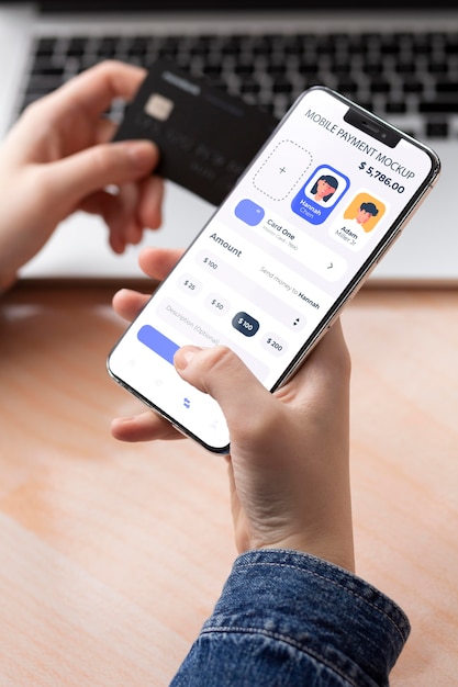 PSD aplicativo de pagamento para maquete de smartphones