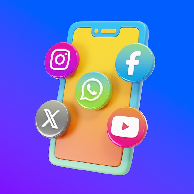 Aplicativos de redes sociais em smartphones