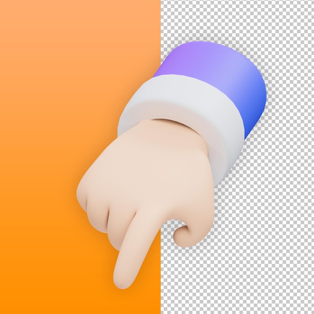Apontando a ilustração 3D do gesto de mão