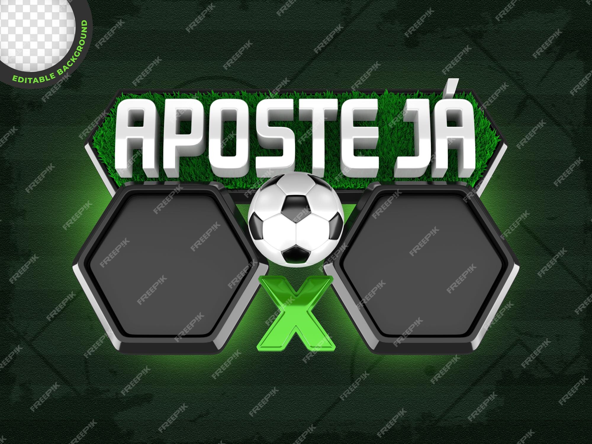 Aposte agora no jogo de futebol 3d com bola no rótulo de grama