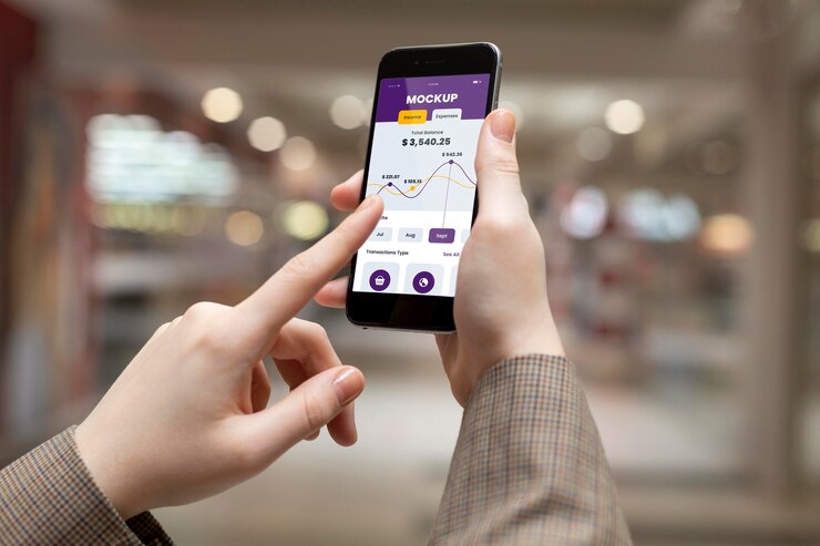 PSD app di pagamento per mock-up di smartphone