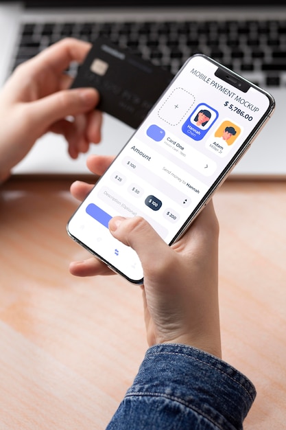 App di pagamento per mock-up di smartphone