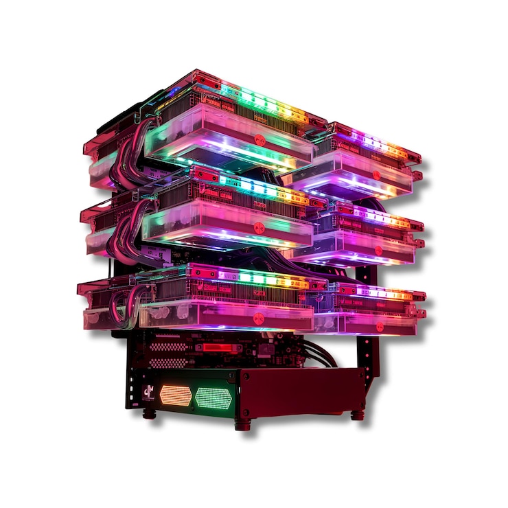PSD un appareil d'extraction de gpu avec plusieurs cartes graphiques rgblit pour la crypto-monnaie
