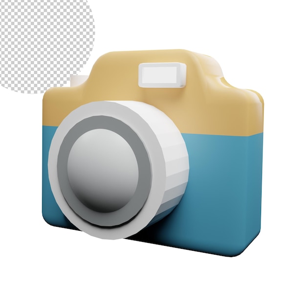 Appareil photo photo 3d icône rendu fond transparent illustrtion gratuit