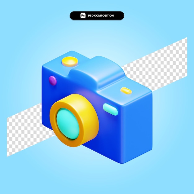 Appareil photo rendu 3d illustration isolé