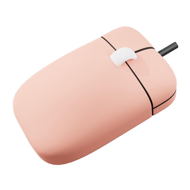 PSD un appareil rose avec une étiquette blanche qui dit "le pouvoir" dessus