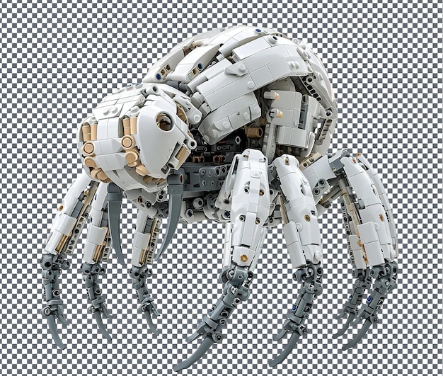 Appealing Biomechanical LEGO Creatures isolated on transparent background
