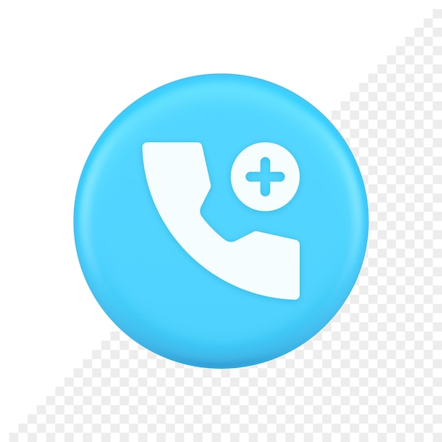 Appel téléphonique ajouter un bouton de communication de contact conversation vocale interface web application icône 3d