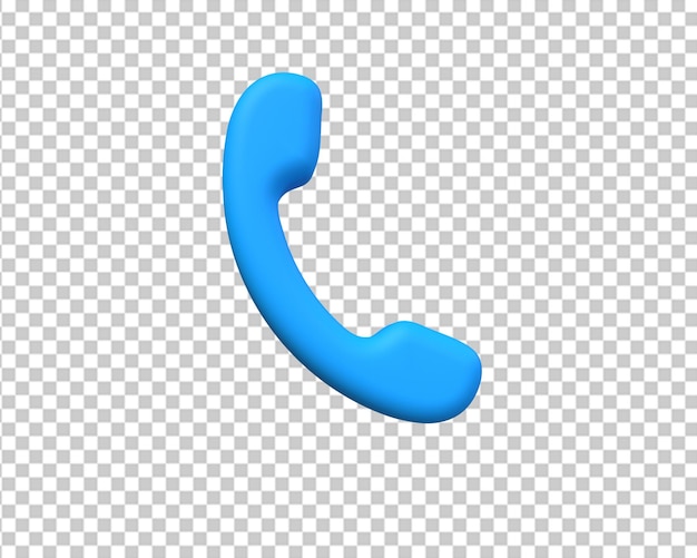 Appel Téléphonique Bleu Icône 3d