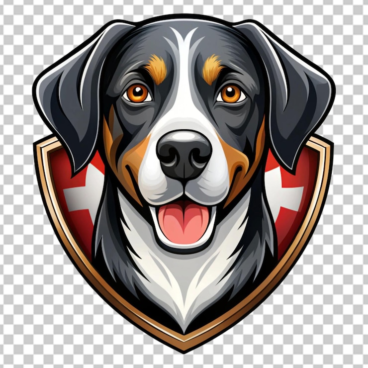 PSD appenzeller perro mascota logotipo para la venta lobotz ltd vencedor en fondo blanco