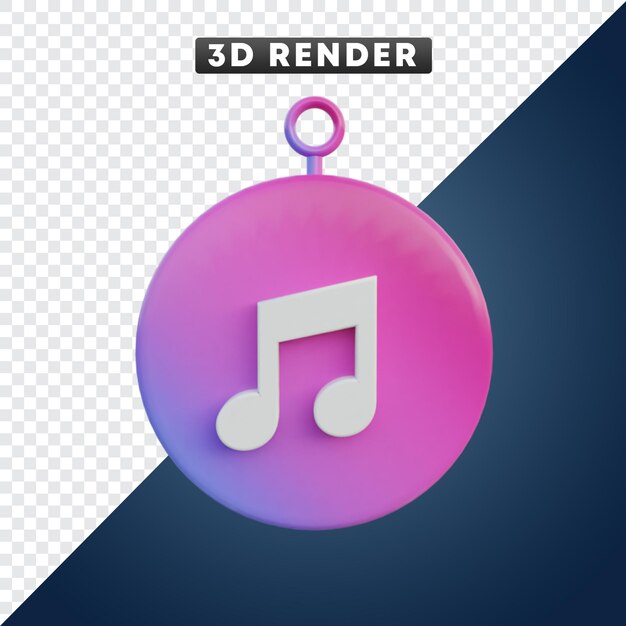 PSD apple itunes icono de medios de la aplicación de música objeto 3d