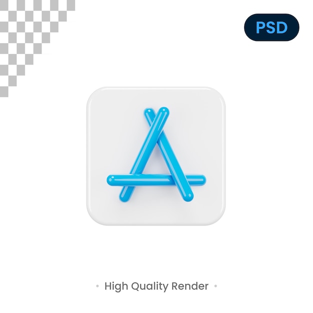 Apple Store 3D Render Illustration Premium PSD