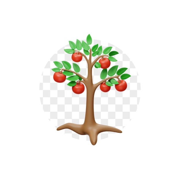 PSD apple tree 3d icon premium psd (en anglais)