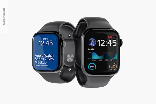Apple Watch 7 Series GPS Mockup, vista anteriore