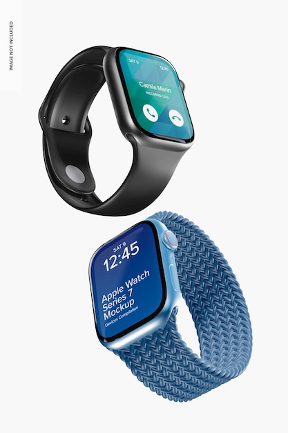 Apple Watch Series 7 Set Mockup, Inquadratura dal basso