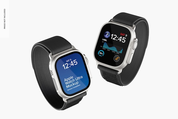 Apple Watch Ultra GPS Mockup, galleggiante