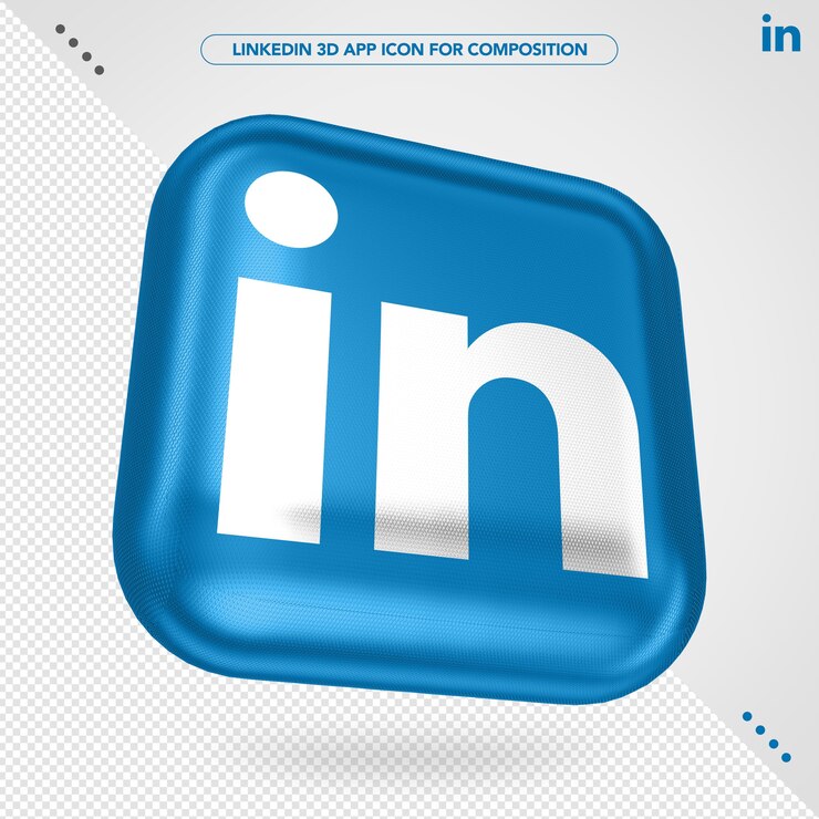 PSD application linkedin 3d tournée pour la composition