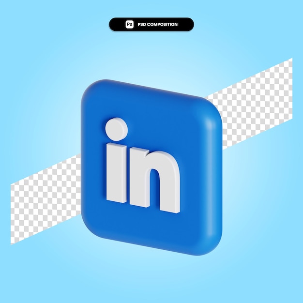 Application de logo Linkedin illustration de rendu 3d isolé