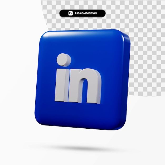 Application De Logo Linkedin De Rendu 3d Isolée