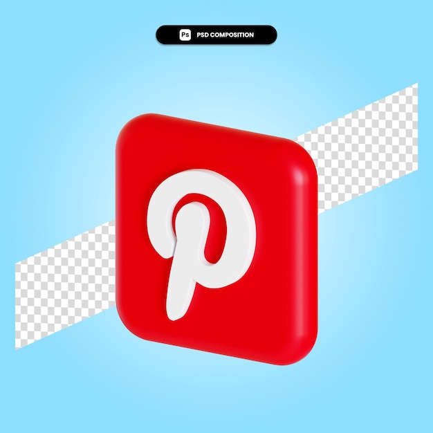 Application De Logo Pinterest Illustration De Rendu 3d Isolé