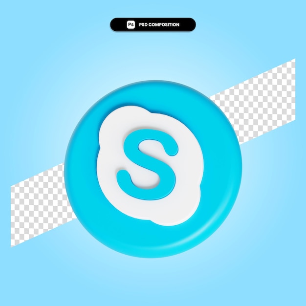 Application De Logo Skype Illustration De Rendu 3d Isolé