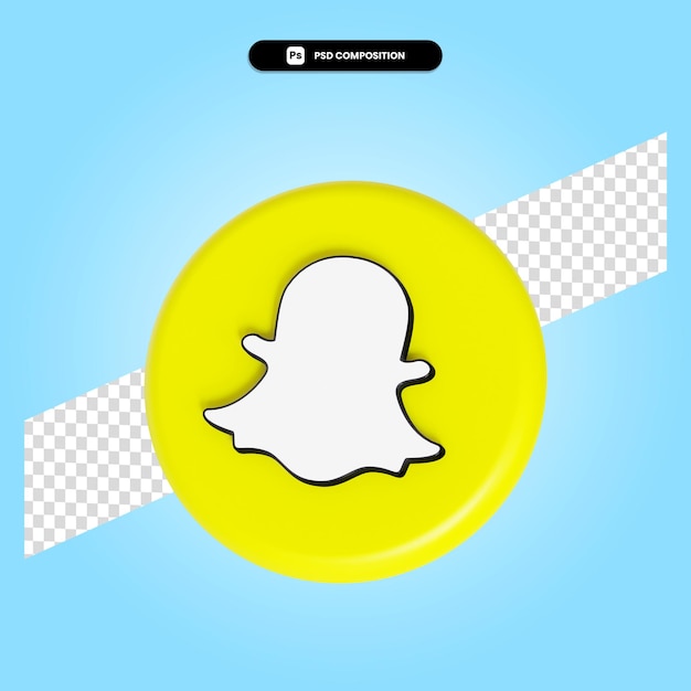 Application De Logo Snapchat Illustration De Rendu 3d Isolé
