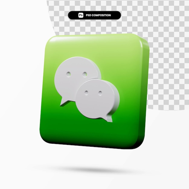 Application de logo wechat de rendu 3D isolée