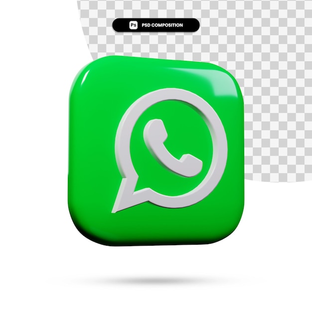 Application De Logo Whatsapp De Rendu 3d Isolée