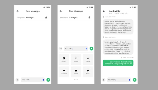 PSD application de messagerie