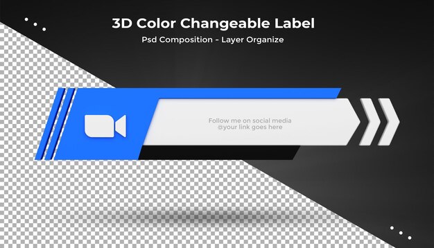Application Zoom Connectez-nous sur les médias sociaux Insigne d'icône de rendu du tiers inférieur de la conception 3d