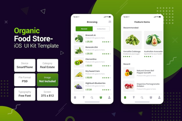 PSD applications mobiles pour magasins d'aliments biologiques et naturels