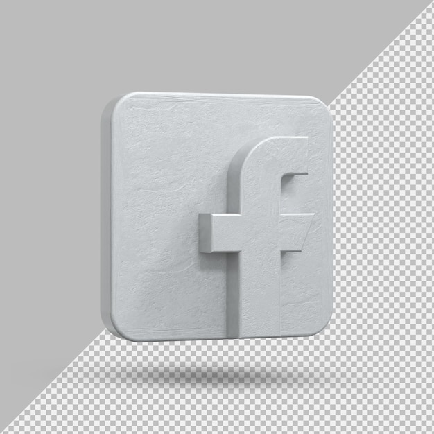 Applicazione Facebook Logo argento su rendering 3d