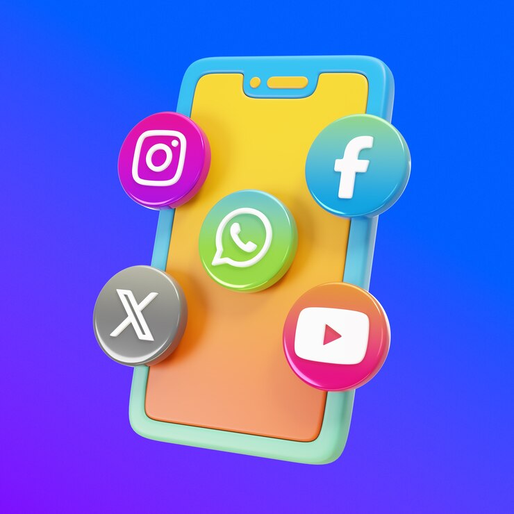 PSD apps für soziale medien auf smartphones