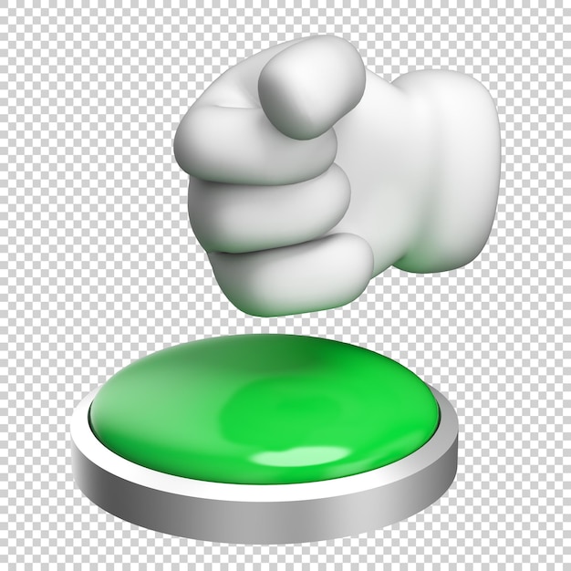 Appuyez sur le bouton vert rendu 3D sur fond blanc