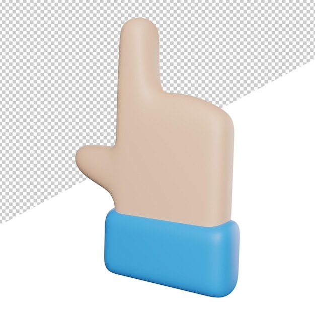 Appuyez Sur Cliquez Sur Main Pointeur Vue De Côté Rendu 3d Icône Illustration Sur Fond Transparent