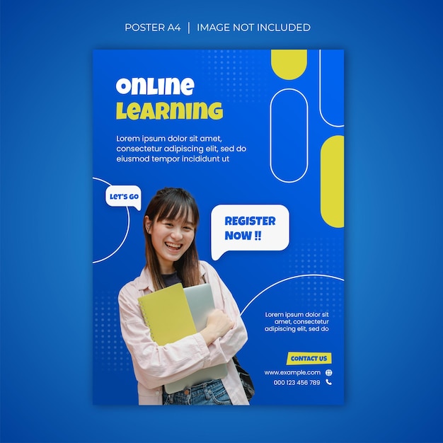 Aprendizagem e Curso Online Gradiente e Moderno Modelo de Poster A4 1