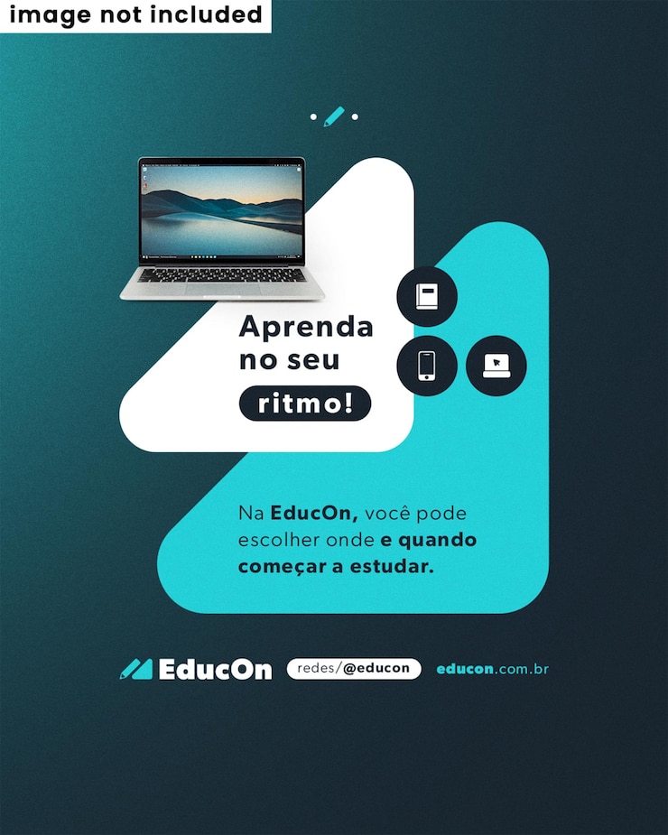 PSD aprendizagem on-line aprenda no seu próprio ritmo com o modelo de folheto de postagem educon editavel