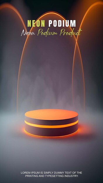 PSD apresentação de produto de maquete com cena de luz de néon