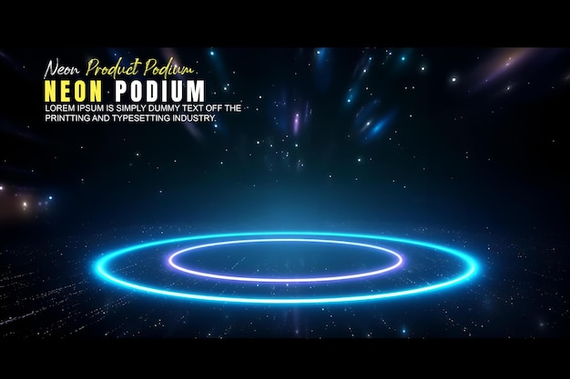 apresentação de produto de maquete de exibição de palco futurista com cena de luz de néon dispaly de produto